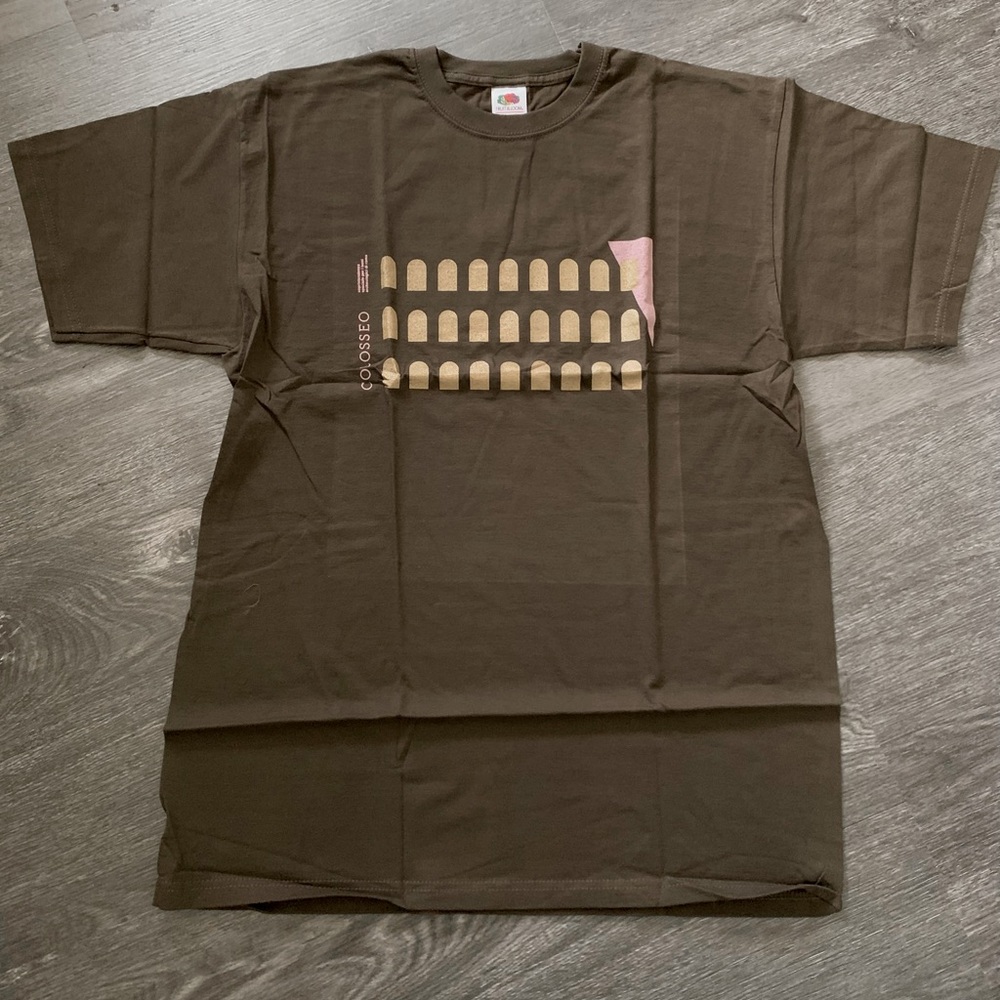 Fruit of the Loom Rome Italy Roma Colosseo Italian T-Shirt Brown Unisex L. NWT - Picture 9 of 9